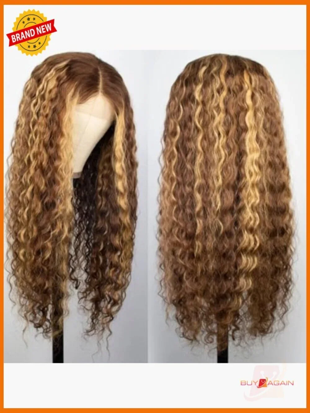 28 Inch Highlight Ombre Lace Front Wig Human Hair 13x4 HD Deep Wave 180 Density